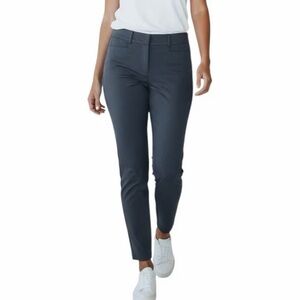 Loft Womens Skinny Ankle Dress Pants 8 Gray Stretch Mid Rise Cotton Blend Career